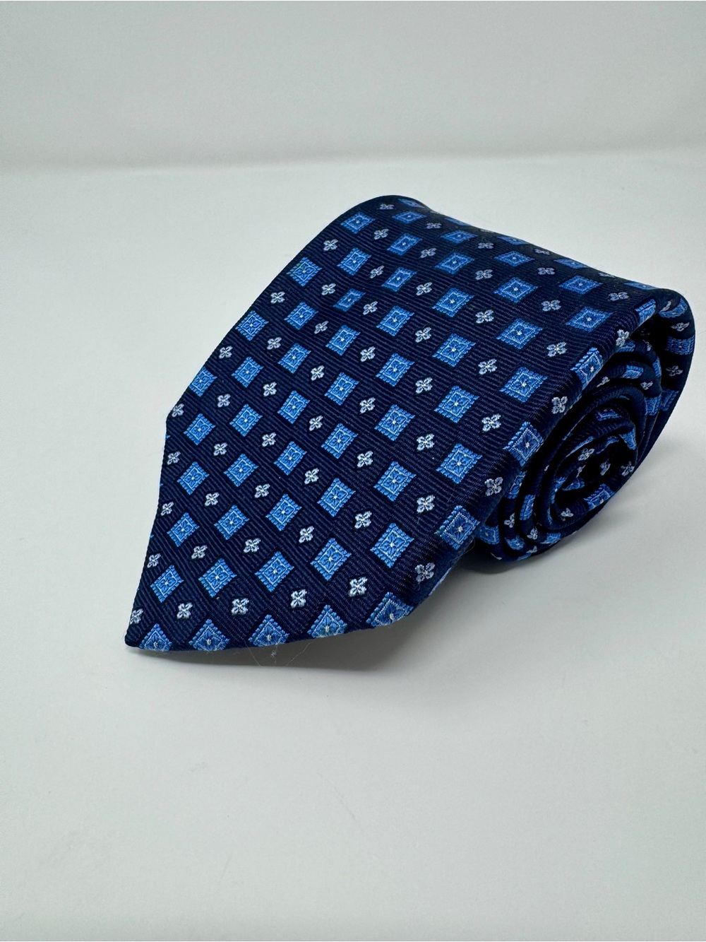 Robert Talbott Best of Class Nordstrom Navy Geometric Silk Tie 61in